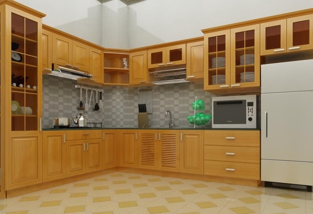 tủ bếp gỗ sồi nga biên hòa