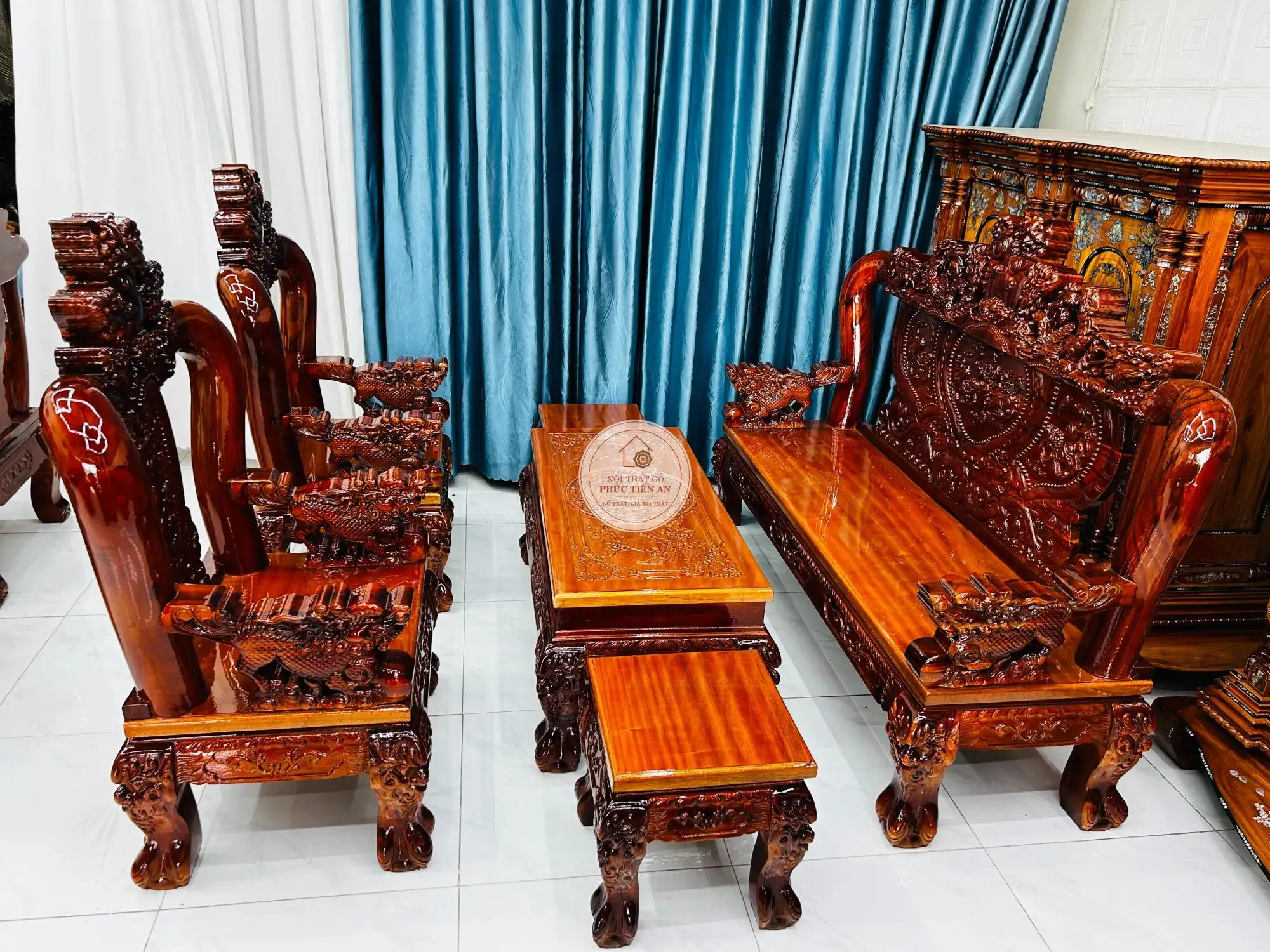 Salon phòng khách - Tràm hồng đào nghê phượng