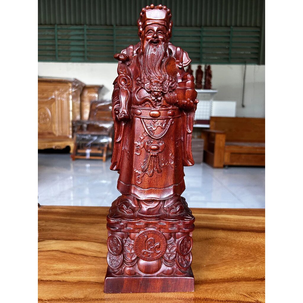 Bộ Tượng Phúc Lộc Thọ Tam Đa Gỗ Hương Đá Điêu Khắc Đẹp - Ảnh 2