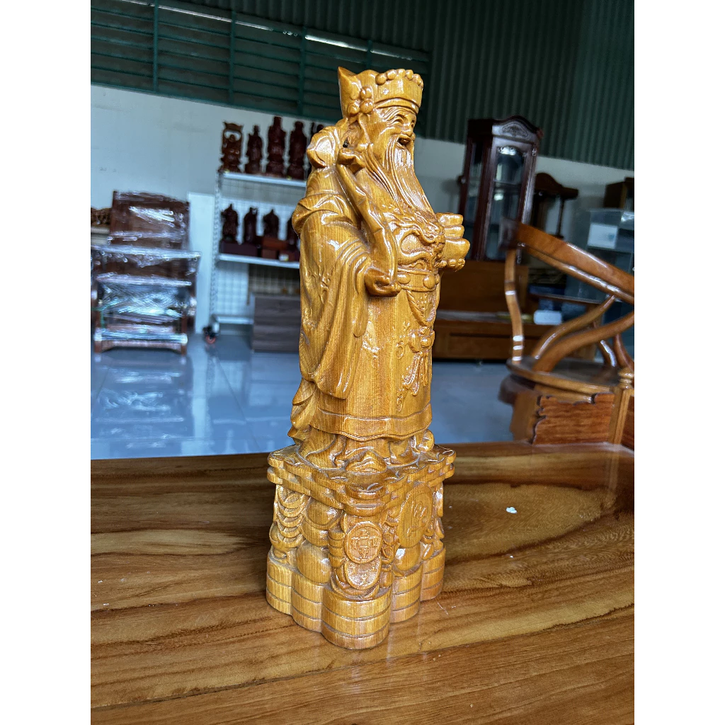 Bộ Tượng Phúc Lộc Thọ Tam Đa Gỗ Pơ Mu Tự Nhiên - Ảnh 4