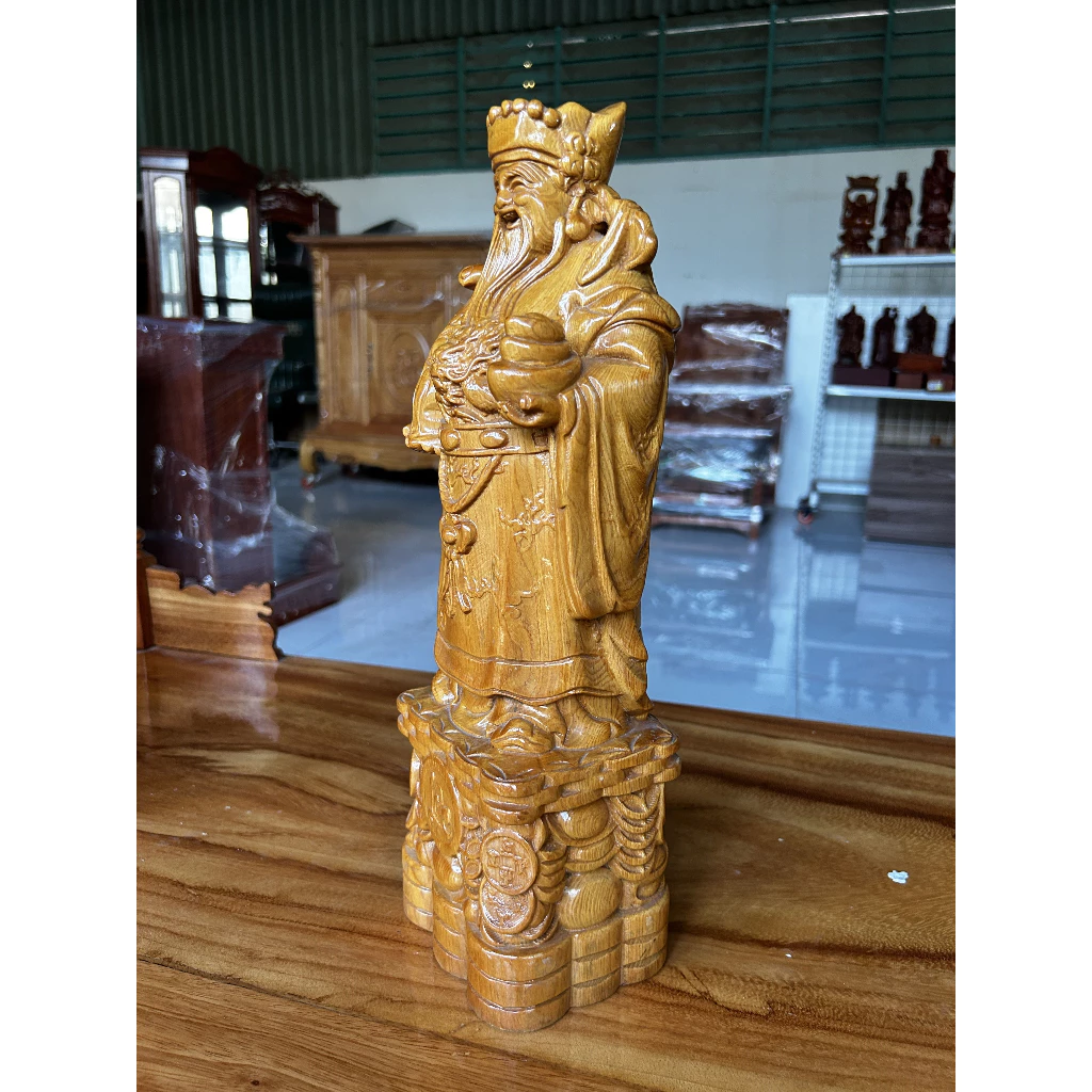 Bộ Tượng Phúc Lộc Thọ Tam Đa Gỗ Pơ Mu Tự Nhiên - Ảnh 5