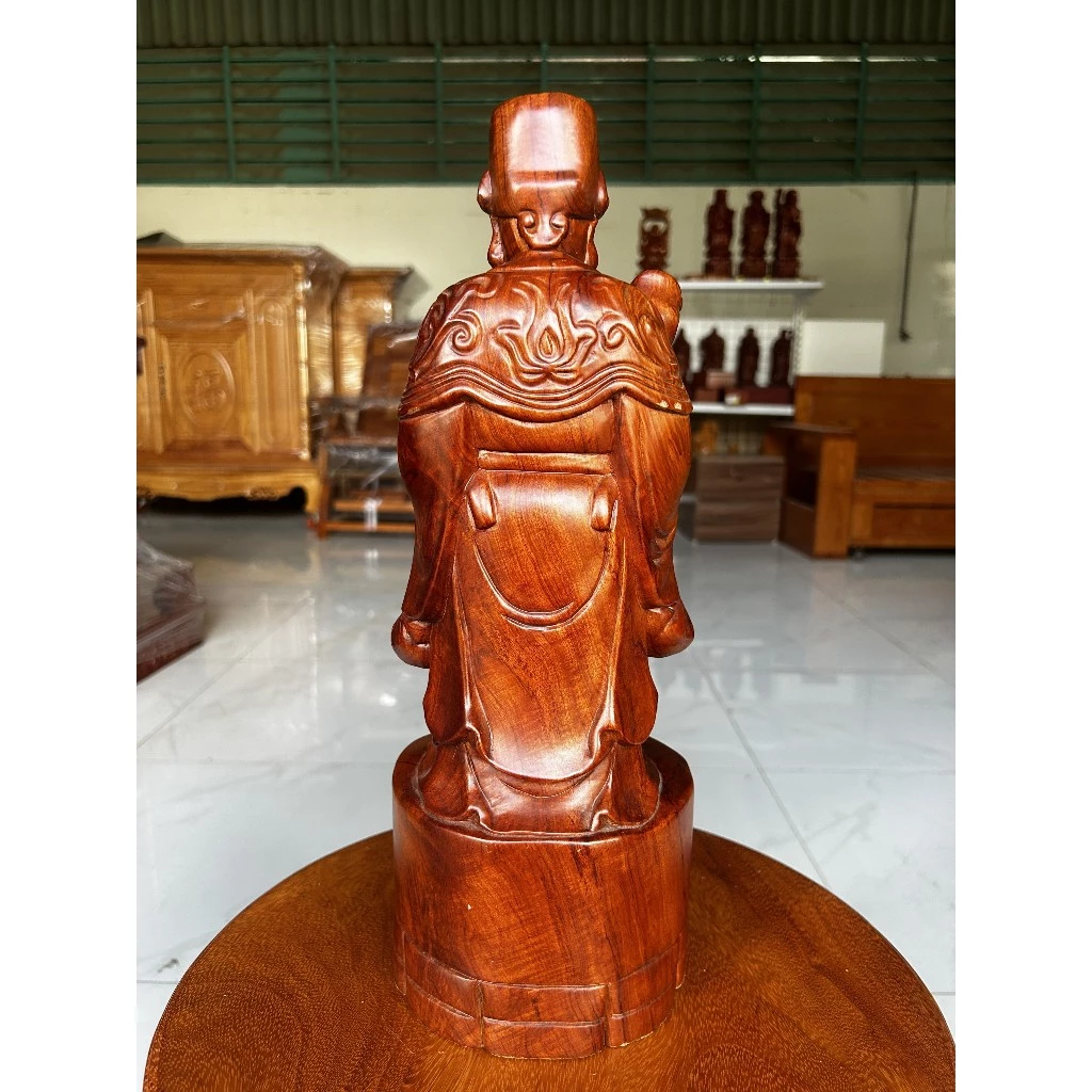 Tượng Thần Tài Gỗ Tự Nhiên Gỗ Hương Đá - Ảnh 2