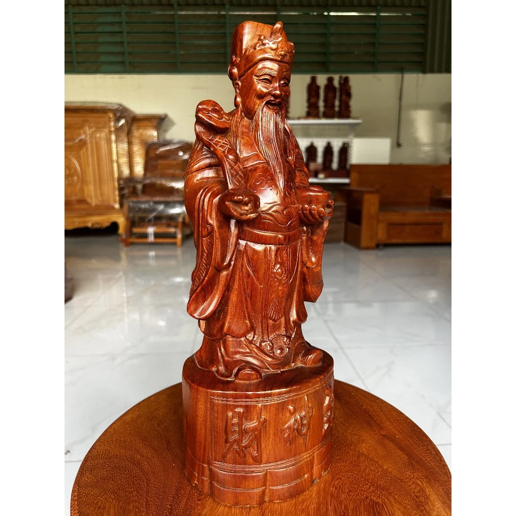 Tượng Thần Tài Gỗ Tự Nhiên Gỗ Hương Đá - Ảnh 5